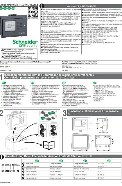 schneider施耐德Vigilohm IM400THR_ IM400LTHR 说明书
